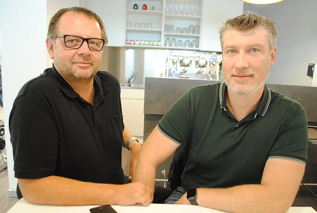 Die Macher hinter dem Eisbahn-Projekt: Marcel Obert (links) und Andreas Weissenberger.