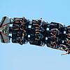 Besucher fahren im Europapark mit der Achterbahn &bdquo;Silver Star&ldquo;.