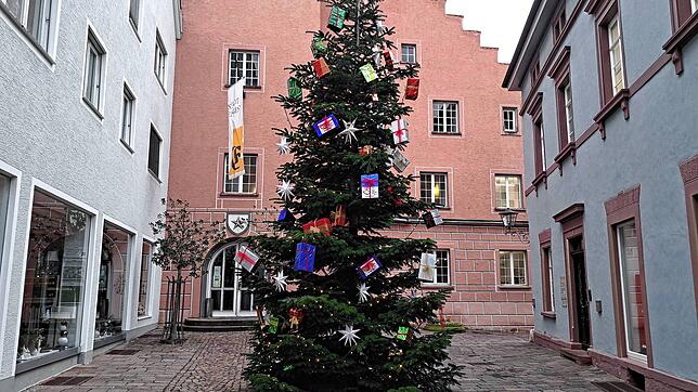 Die Präsentation der aktuellen Haushaltsdaten in Engen kamen einem Weihnachtsgeschenk gleich, wie sie hier am Christbaum vor dem Rathaus ...
