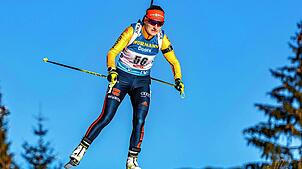 Janina Hettich in der vergangenen Saison beim Weltcup in Hochfilzen.