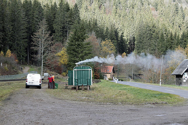 Bild 12: Bilder vom Waggon-Transport von Villingen nach Lenzkirch-Gutachbrücke