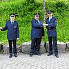 Kommandoübergabe in der Gesamtwehr der Stadt Meßkirch (von links): Gesamtkommandant Tobias Lumb übernimmt von Theodor Füßinger nach ...