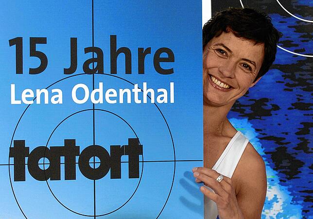Schauspielerin Ulrike Folkerts 2004 beim 15-jährigen Jubiläum als Tatortkommisarin Lena Odenthal
