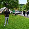 Benjamin Hoch vor dem Testzelt in Steißlingen. Das will er auf jeden Fall weiter betreiben. In anderen Gemeinden kam es jedoch zu Probleme.