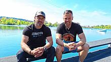 Sie freuen sich auf die neue Saison im Wakepark im Seepark Linzgau in Pfullendorf: Der neue Pächter Helgi Kolvidsson (links) und Jens ...