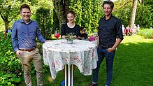 Bürgermeister Holger Mayer, hier mit Anna und Vallery Theiss (von links) genoss zum ersten Mal die besondere Atmosphäre bei den ...