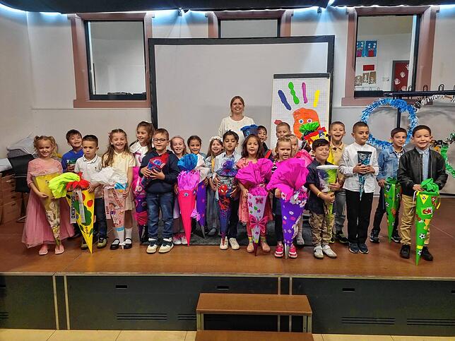 20 Jungen und Mädchen wurden in die Klasse 1b der Hans-Thoma-Schule Tiengen eingeschult. Klassenlehrerin ist Simone Bönecke.