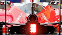 Das Rücklicht eines Formel-1-Boliden aus dem Jahr 2016. Bei starken Regenfällen ist die Sicht für die Fahrer extrem erschwert &ndash; ...