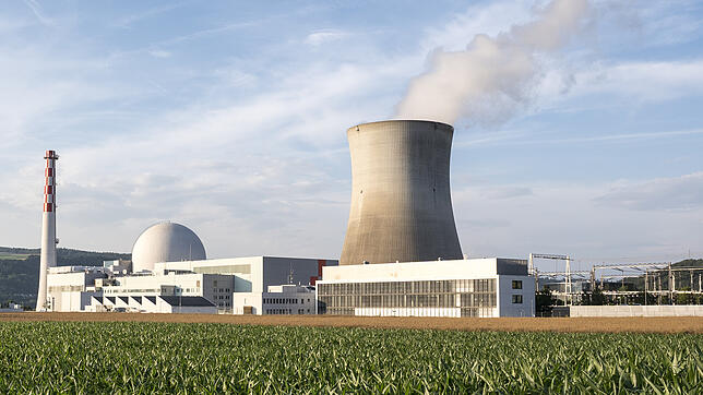 Das Kernkraftwerk Leibstadt mit seinem 144 Meter hohen Kühlturm war 2024 exakt 8000 Stunden in Betrieb (Archivbild).
