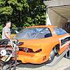 Der Pontiac Firebird wird für das Rennwochenende &bdquo;NitrOlmypX&ldquo; mit dem Lastwagen nach Hockenheim transportiert. Fahrer- und ...