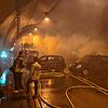Viel Rauch und realistische Bedingungen bei der Großübung im Bürgerwaldtunnel.