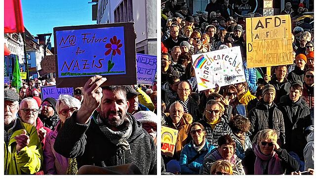 Die Demos gegen rechts Ende Januar in Villingen-Schwenningen (links) und Donaueschingen (rechts) sind ein großer Erfolg. Aber was kommt ...