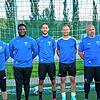Die Trainer und Neuzugänge des FV Möhringen (von links): Chefcoach Heinz Jäger, Ali Koch (FV Tiefenbronn), Loris Barroi (SC 04 ...
