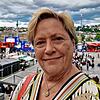 Susanne Eisenmann vor der Fanzone in der Stuttgarter Innenstadt.
