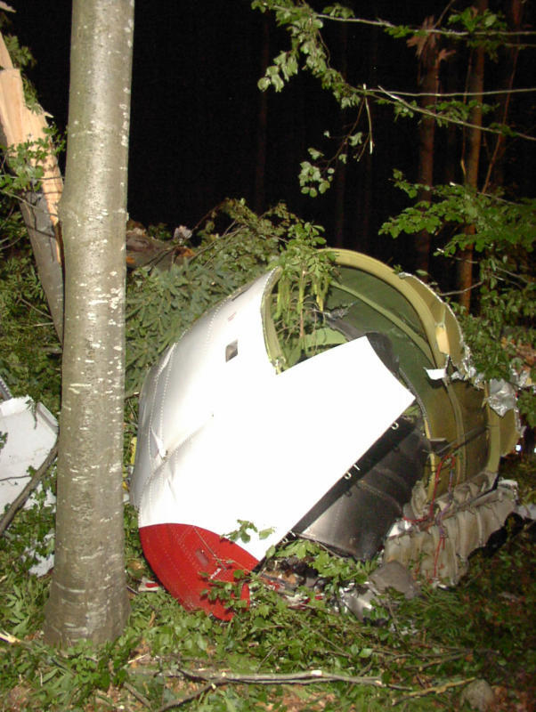 Das abgerissene Cockpit der DHL-Maschine fiel bei Taiserdorf vom Himmel. Bild: Diestel