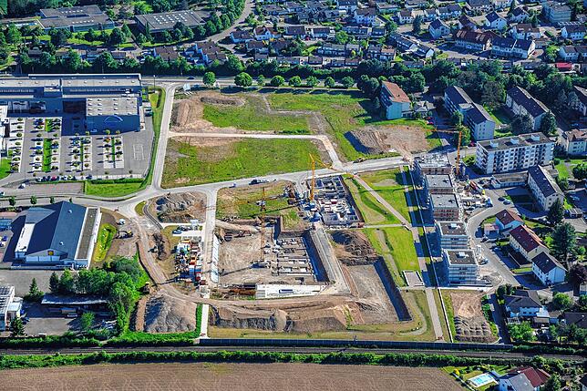 Das Riedpark-Quartier während der Bauphase.