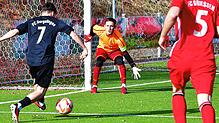 Fokussiert: Torwart Jonas Aich &ndash; hier im Spiel beim FC Bergalingen &ndash; gibt alles, dass dem FC Grießen auch in dieser Saison ...