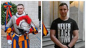 Jan Steinbeisser, aufgewachsen in Jestetten, ist seit knapp zwei Jahren Mitglied der Schweizergarde. Das Bild links zeigt ihn bei seiner ...