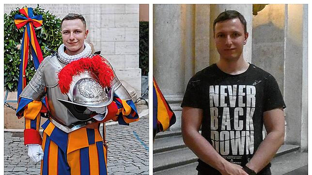 Jan Steinbeisser, aufgewachsen in Jestetten, ist seit knapp zwei Jahren Mitglied der Schweizergarde. Das Bild links zeigt ihn bei seiner ...