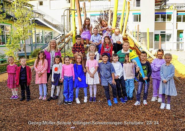 Die Klasse 1b der Georg-Müller-Schulen mit Klassenlehrerin Katrin Gruhler.