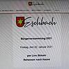 So sah die Einladung zur Bürgerversammlung in Eschbach aus, die per Livestream übertragen wurde.