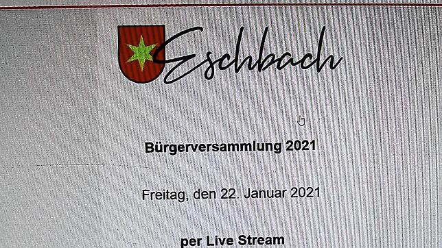 So sah die Einladung zur Bürgerversammlung in Eschbach aus, die per Livestream übertragen wurde.