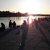 Ein Bild vom Herosé-Park in Konstanz am Abend des 18. März 2020. Die Stadt Konstanz hat sich zum Verbot von Menschenansammlungen mit ...