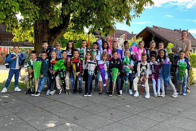26 Jungen und Mädchen wurden in die Klasse 1a der Grundschule Unterlauchringen eingeschult. Klassenlehrerin ist Monika Fresl.