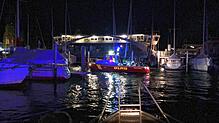 Die DLRG Konstanz rettete in der Nacht von Freitag auf Samstag (21./22.5.) eine Frau aus dem Wasser im Fährehafen in Konstanz Staad.