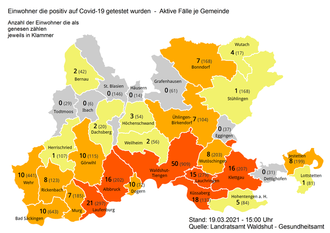 Bild 13: Ticker-Archiv (18): Die aktuellen Entwicklungen am Hochrhein und im Südschwarzwald vom 3. März bis 6. April 2021