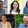 Claudius Mecking, Sarah Rock, Anasztasia Ruzsilla (oben von links) sowie Irina Petri und Robert Wesolowski haben 2024 neue Ämter ...