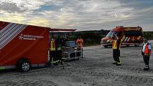 Einsatzort der Drohnenübung der Feuerwehr war das Abbaugebiet des Kieswerks Müller in Pfullendorf.