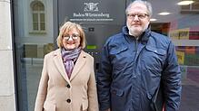 Zuversicht strahlen die CDU-Abgeordnete Sabine Hartmann-Müller und Campus-Manager Peter Mast nach ihrem Besuch im Sozialministerium aus.