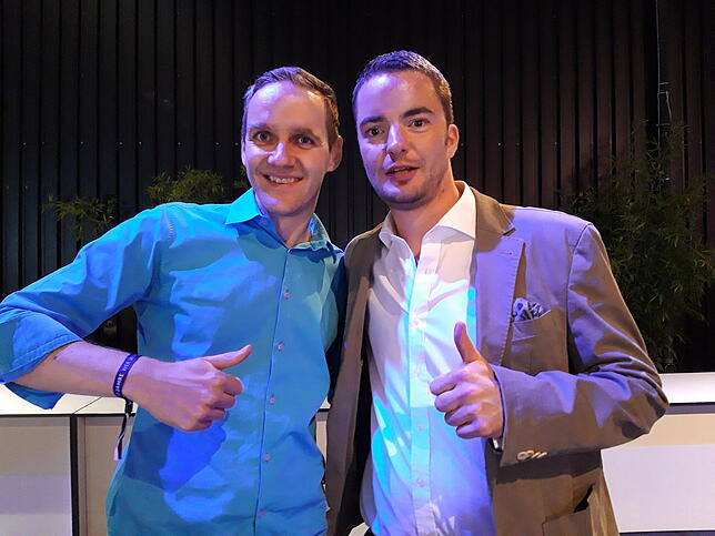 Tobias Kaiser mit dem frisch-gebackenen Millionär Jan.