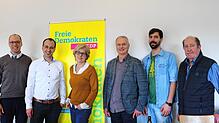 Zuversichtlich und mit vielen Ideen geht die FDP/FW ins Wahljahr. Von links: Jonas Hofmeier, Luckas Dieterle, Andrea Burger, Elmar ...