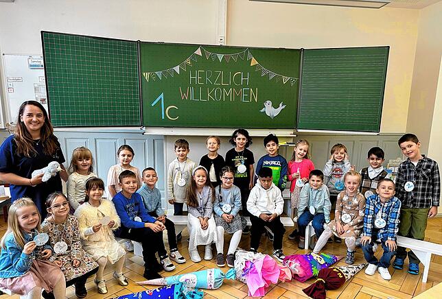 Die Klasse 1c der Klosterringschule mit Klassenlehrerin Juliane Frick.