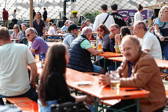 Bild 20: Ausgelassene Stimmung beim Radolfzeller Weinfest "Weinwiese" am Konzertsegel
