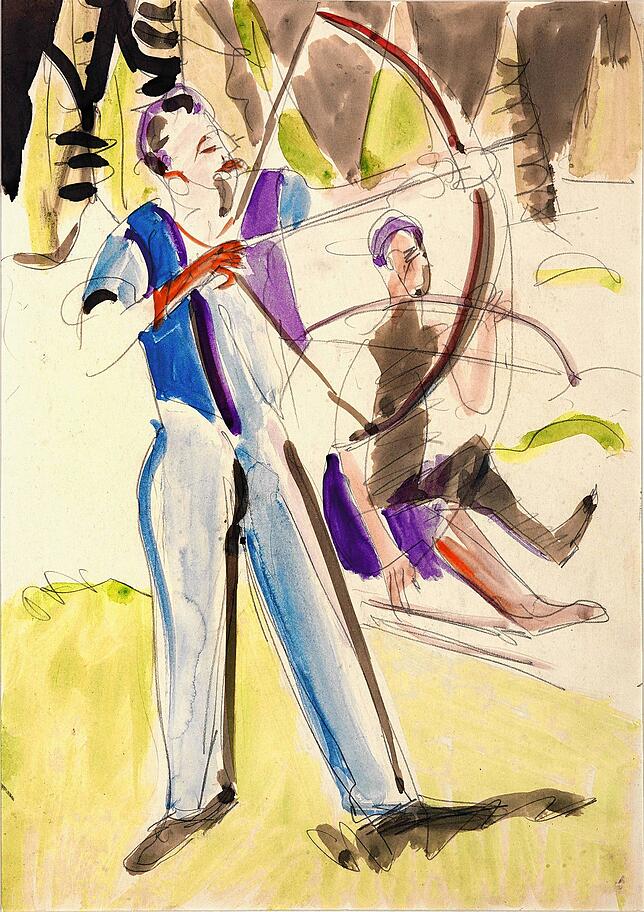 Ernst Ludwig Kirchner: Bogenschützen, um 1935.
