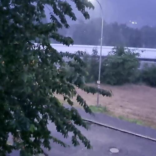 Regen prasselt nieder