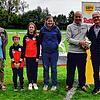Im Bild von links: Karl-Heinz Arnold (Pokalspielleiter Herren), die Glücksfeen Mathis und Anna Keller, Melanie Hahn (Pokalspielleiterin ...