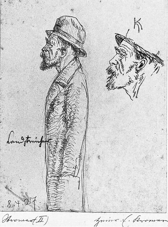 Gezeichnet: Stromer (Landstreicher), eine Zeichnung Kromers von 1927.