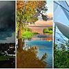 Gewitterwolken, Hochwasser, Hagel (von links): Die vergangenen Wochen waren am Bodensee von Unwettern geprägt.