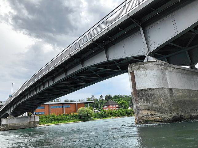 Die Rheinbrücke zwischen Waldshut und Koblenz am Grenzübergang zur Schweiz. (Aufnahme vom Juli 2019)