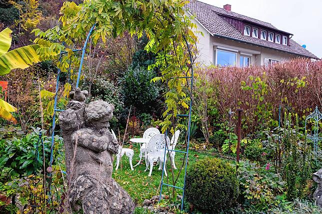 Der frühere Garten hinter der Werkstatt von Victor Mezger ist noch ein Idyll in der Fischerhäuservorstadt.