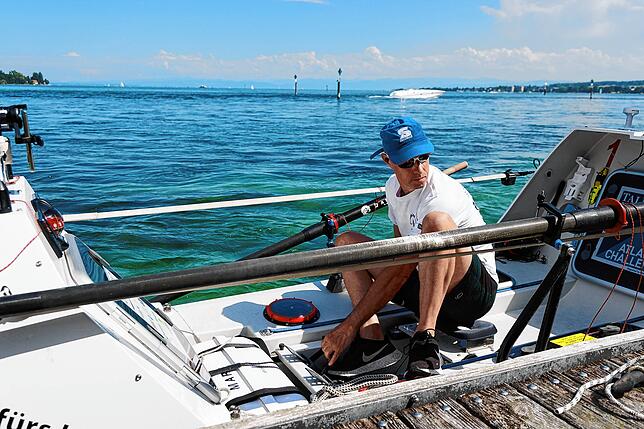 Stengele beim Training auf dem Bodensee.