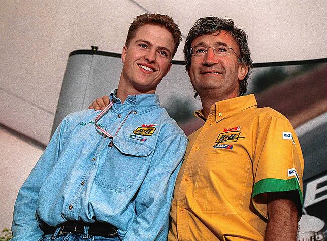 Eddie Jordan und Ralf Schumacher auf einem Archivbild aus dem Jahr 1996.