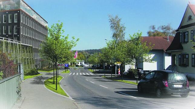 So könnte die Goethestraße in der Zukunft einmal aussehen. Zur Orientierung: Das Wohn- und Geschäftshaus links im Bild steht anstelle ...