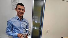 Stadtmusikdirektor Fabian Göggel freut sich auf die Serenade am 17. Mai im Stadtgarten. Sie wird gestaltet von der Stadtmusik ...