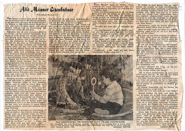 Der Artikel aus dem Kehler Tagblatt von 1965 behauptet: „Alle Männer Eisenbahner“.
