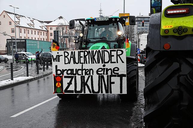 Bild 12: Traktoren umrunden die Stadt: Jetzt demonstrieren die Landwirte auch in Konstanz!